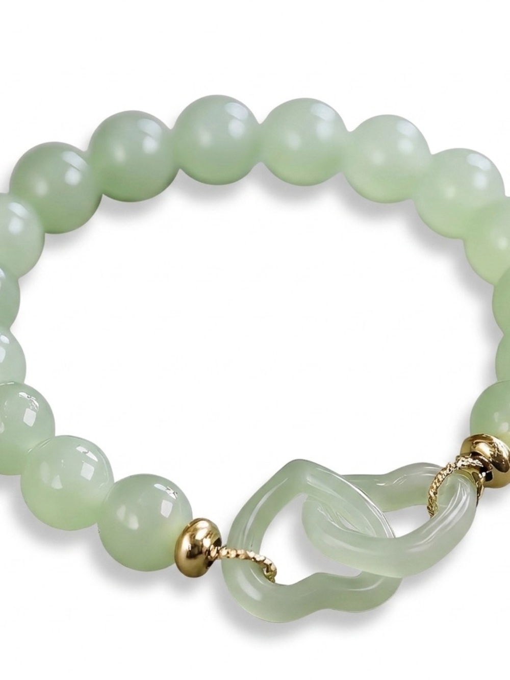Infinity Heart Jade Healing Stone Bracelet